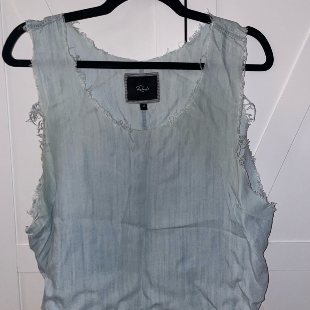 Rails Distressed Light Blue Tank Top